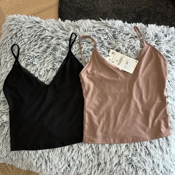 Two Zara cropped camisoles size Small NWT (0205) - Picture 2 of 5